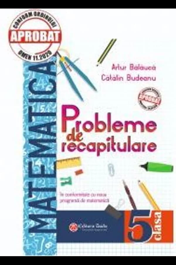 Coperta cărții Probleme de recapitulare. Matematică. Clasa a V-a. Ediția a II-a