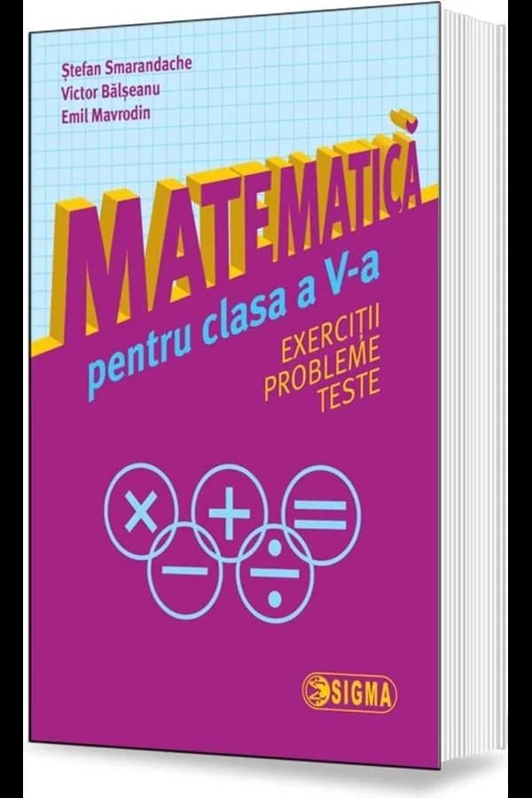 Coperta cărții Matematică pentru clasa a V-a. Exerciții. Probleme. Teste