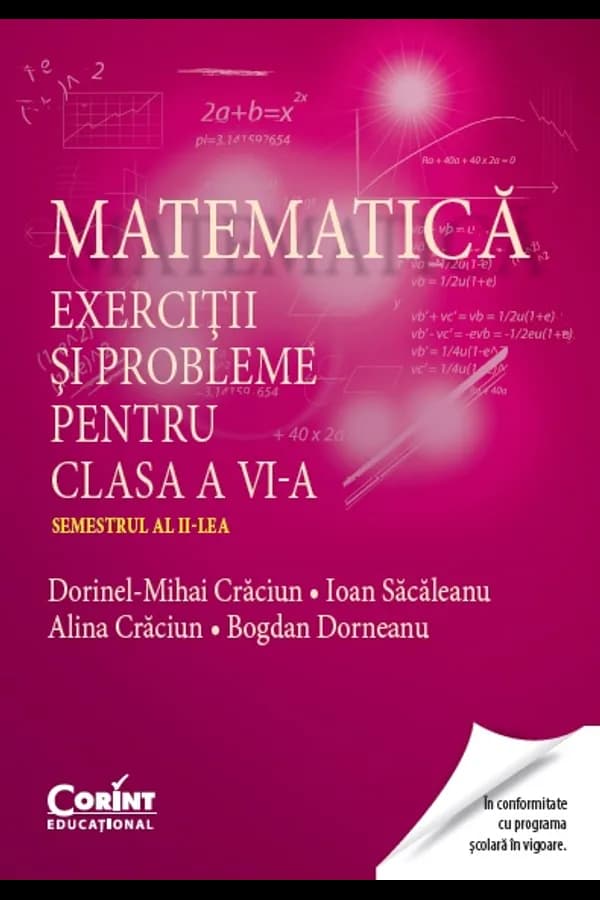 Coperta cărții Matematică. Exerciții și probleme pentru clasa a VI-a. Semestrul al II-lea