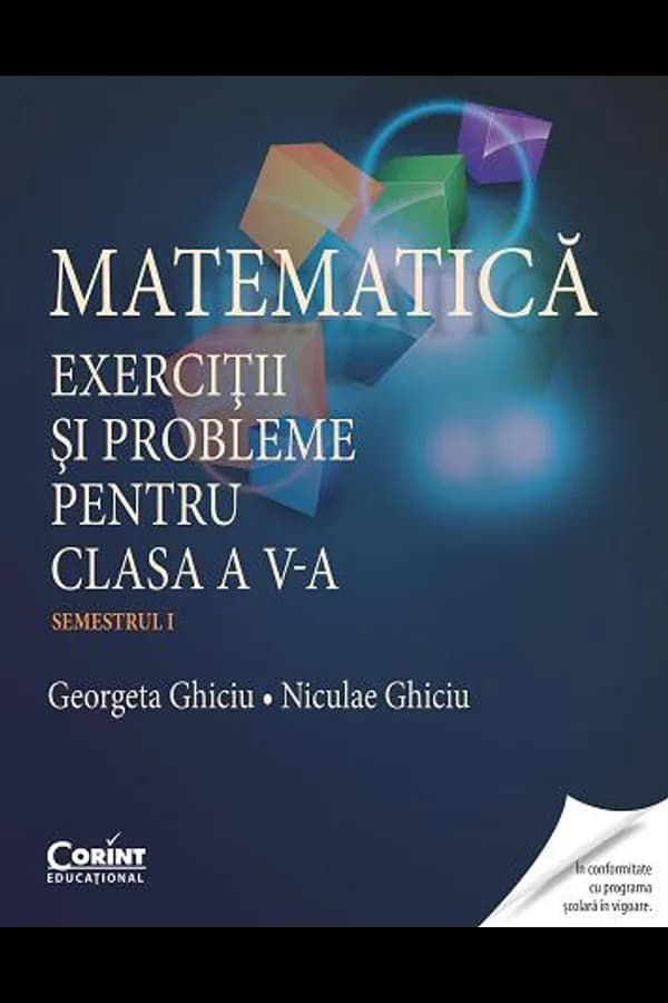 Coperta cărții Matematică. Exerciții și probleme pentru clasa a V-a. Semestrul I