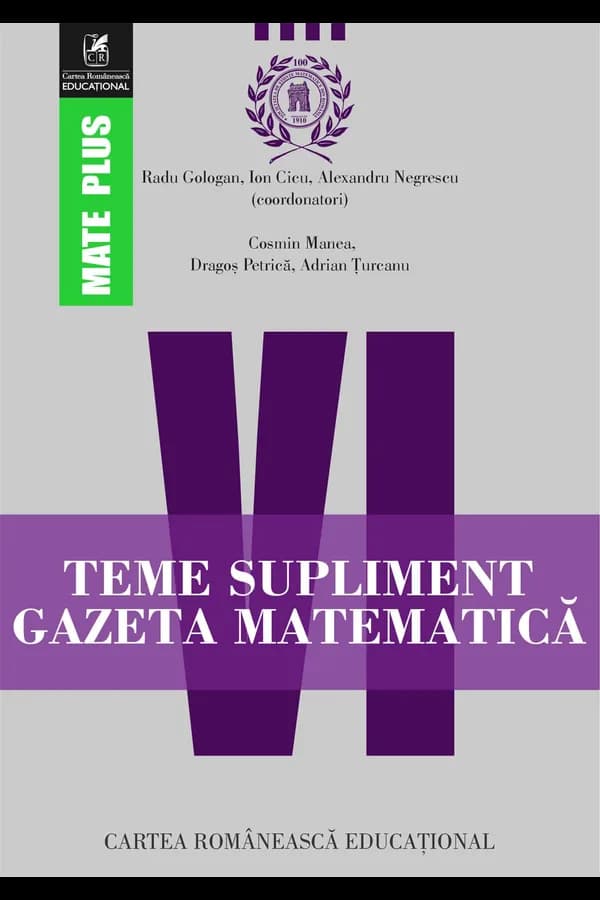 Coperta cărții Teme supliment Gazeta Matematică. Clasa a VI-a
