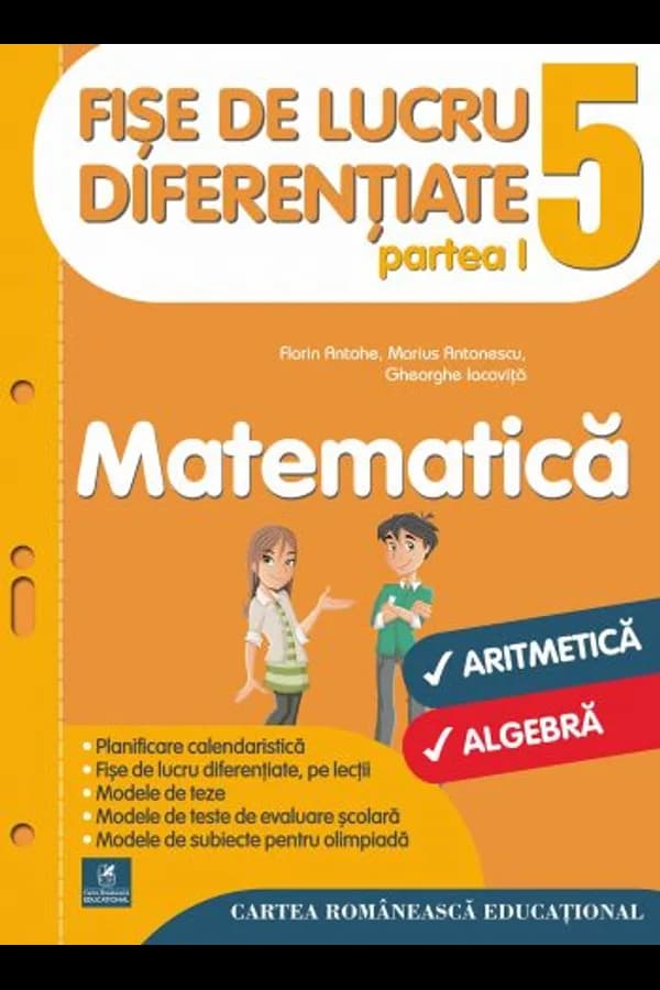 Coperta cărții Fișe de lucru diferențiate. Matematică. Clasa a V-a. Partea I