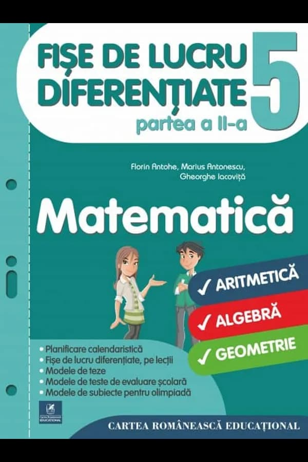Coperta cărții Fișe de lucru diferențiate. Matematică. Clasa a V-a. Partea a II-a