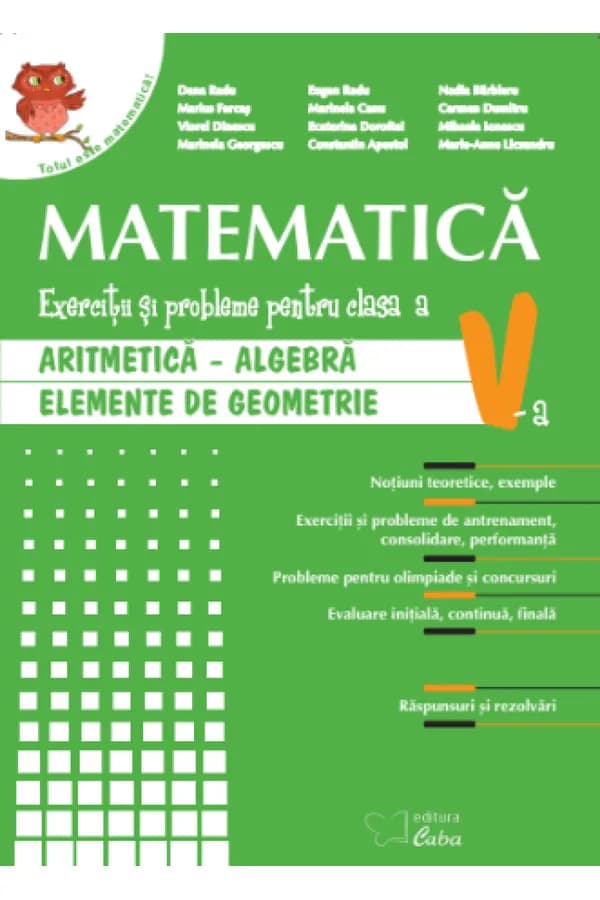 Coperta cărții Matematică - culegere pentru clasa a V-a