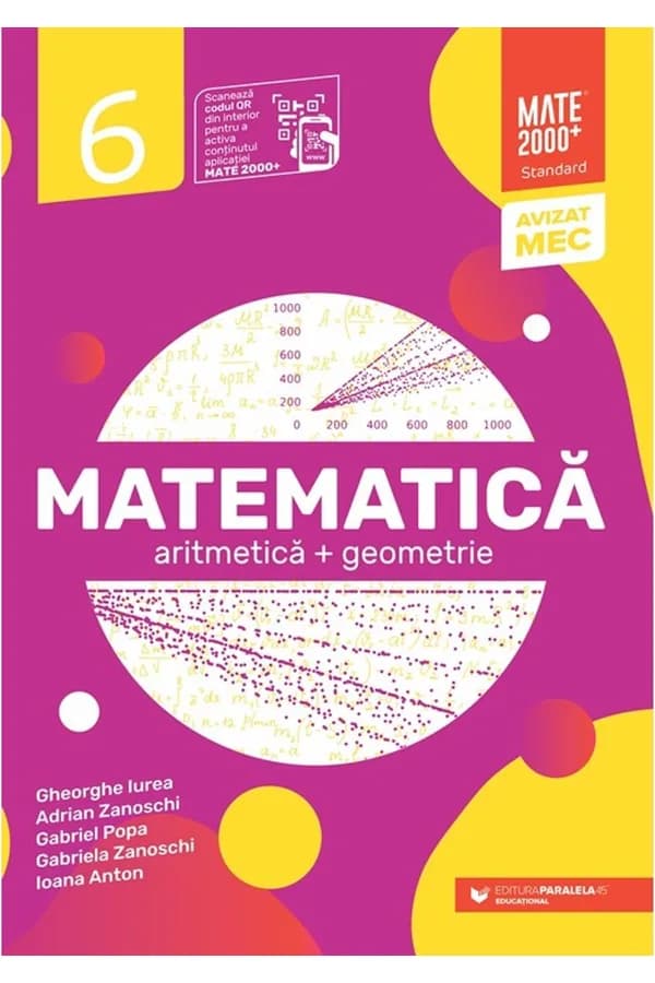 Coperta cărții Matematică. Aritmetică, geometrie. Clasa a VI-a. Mate 2000 - Standard