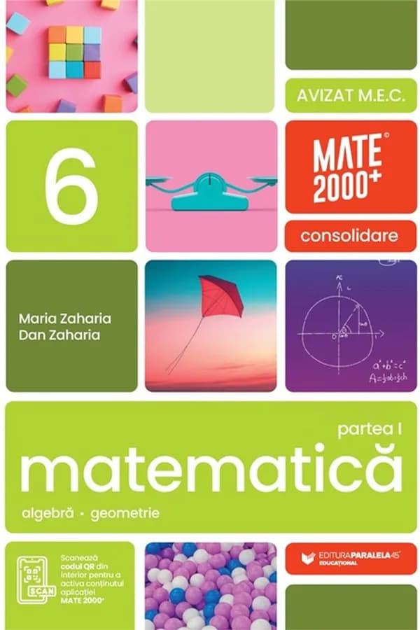 Coperta cărții Matematică. Algebră, geometrie. Clasa a VI-a, partea I. Mate 2000 - Consolidare
