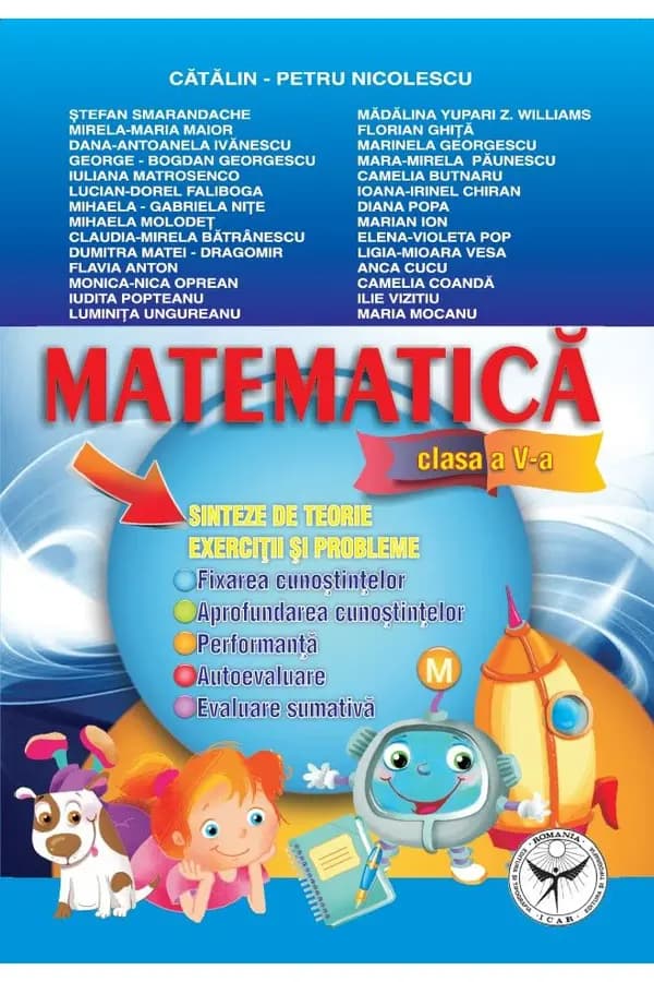 Coperta cărții Matematică. Sinteze de teorie, exerciții și probleme pentru clasa a V-a