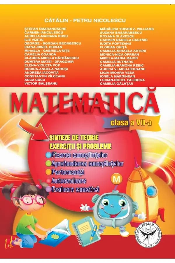 Coperta cărții Matematică. Sinteze de teorie, exerciții și probleme pentru clasa a VII-a