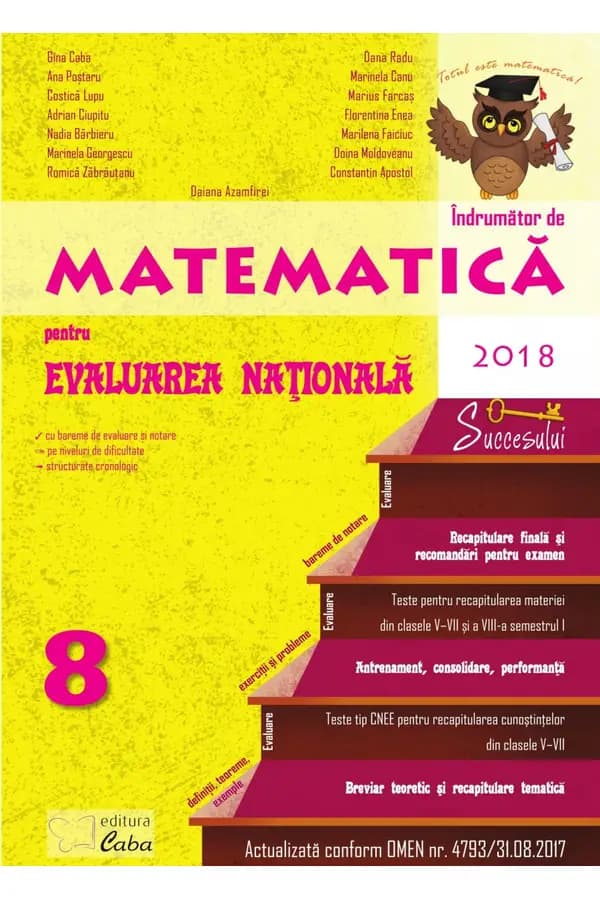 Coperta cărții Evaluare națională Matematică - breviar teoretic și teste din materia claselor V-VIII